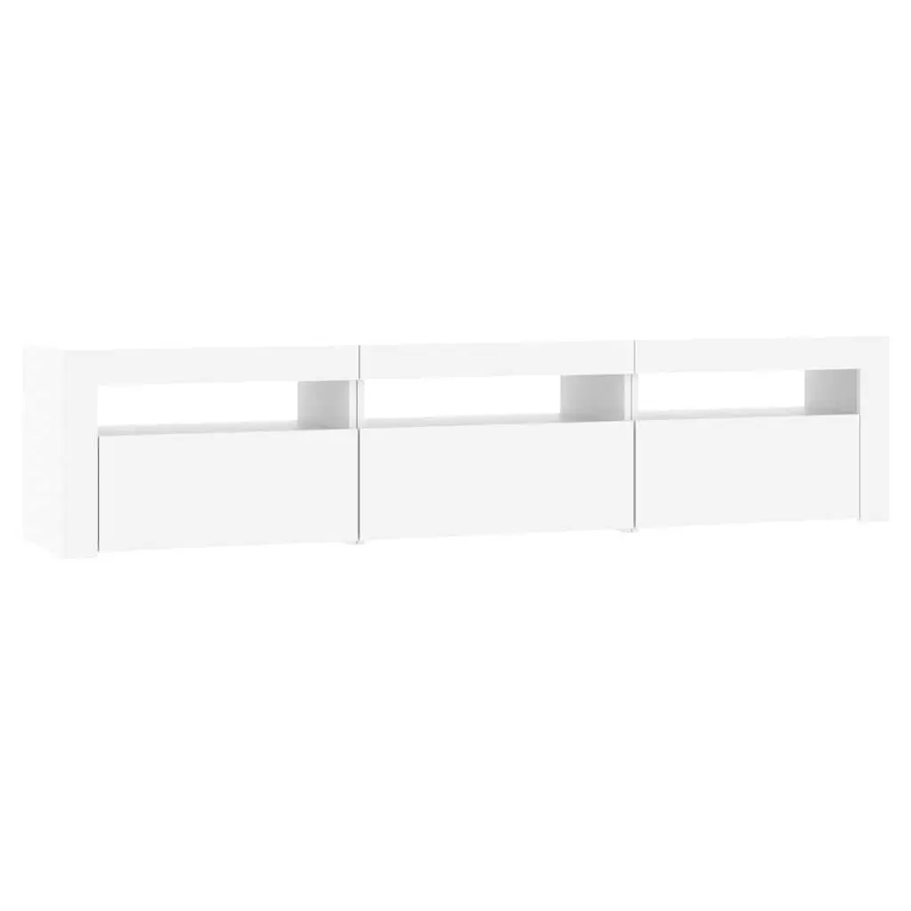 White TV Cabinet with RGB LED Ambient Lighting