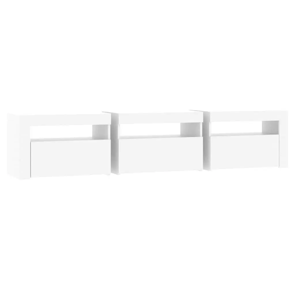 White TV Cabinet with RGB LED Ambient Lighting