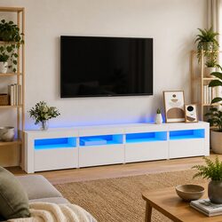 Compact TV Cabinet with RGB LED Lights