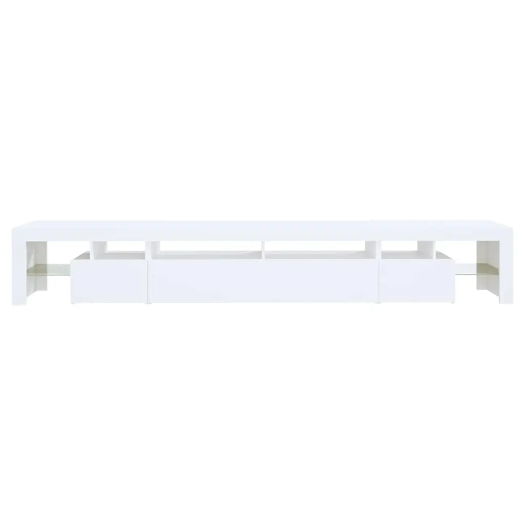 TV Cabinet White 260x36.5x40cm RGB LED Lights Storage Unit