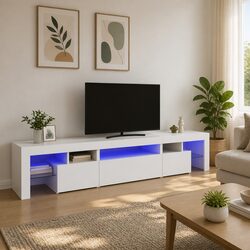 Compact TV Cabinet with RGB LED Lights for Modern Homes