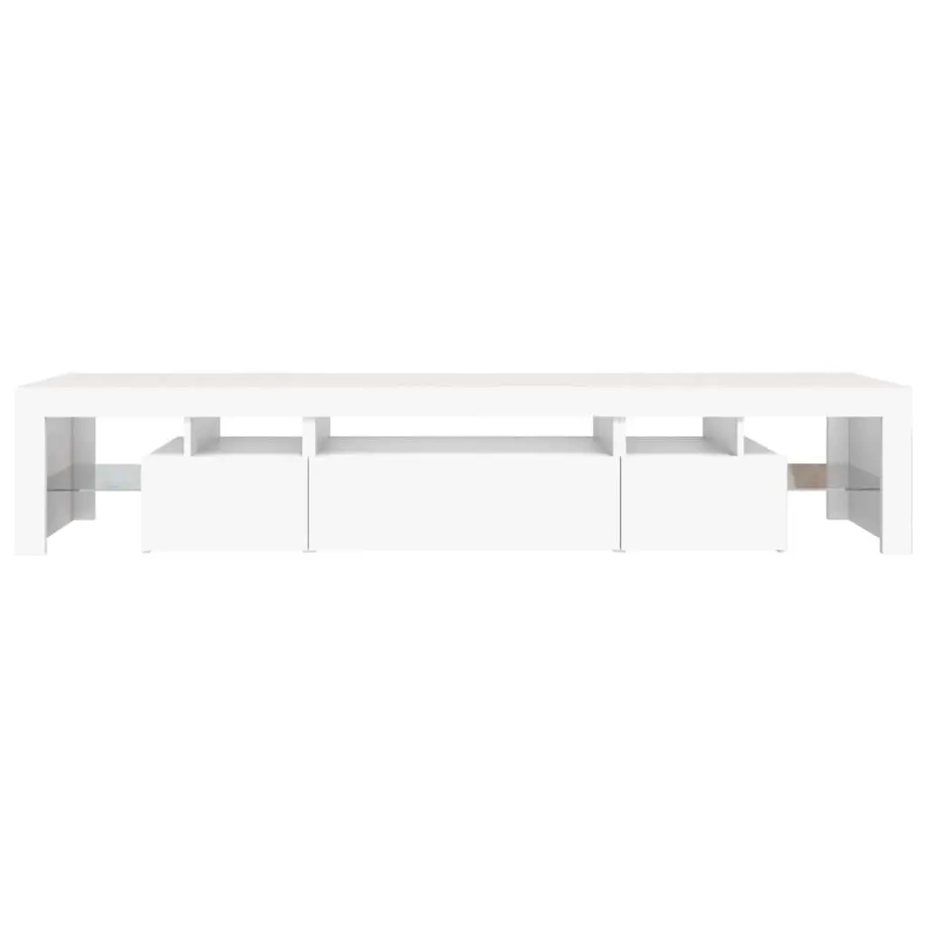TV Cabinet with RGB LED Lights White 215x36.5x40 cm Media Unit Storage