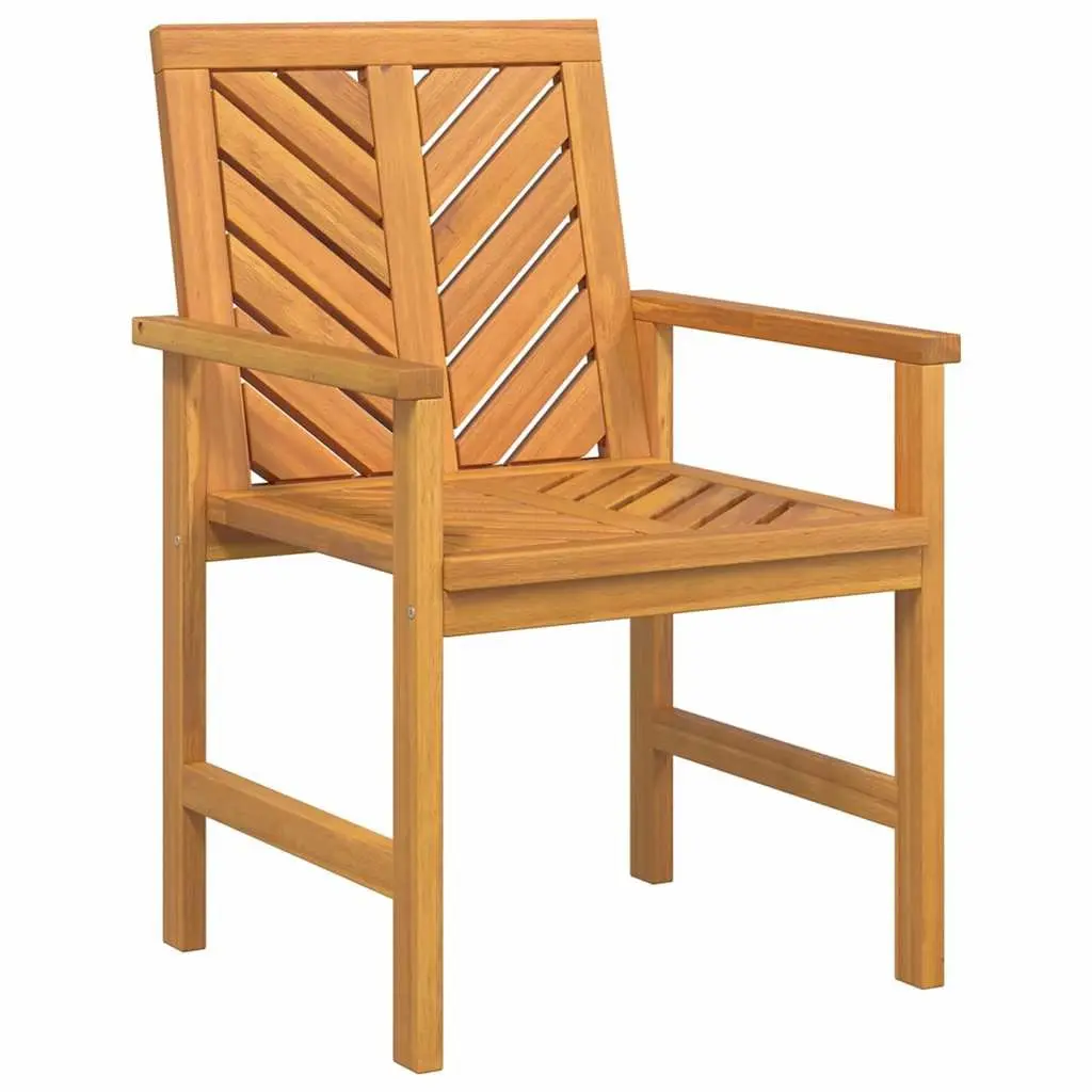 Garden Dining Set 3 Pieces Solid Acacia Wood Outdoor Table Chairs Brown
