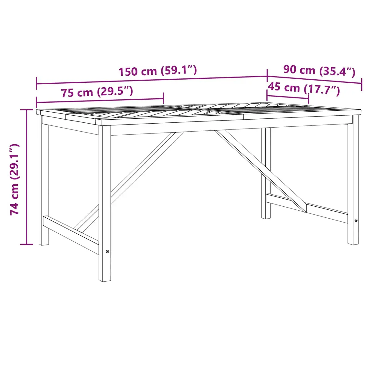 7 Piece Outdoor Dining Set with Solid Wood Table