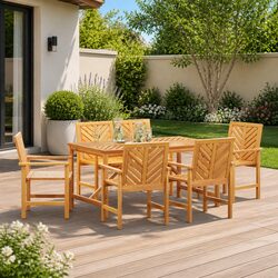 Compact and Elegant 6-Piece Acacia Dining Set