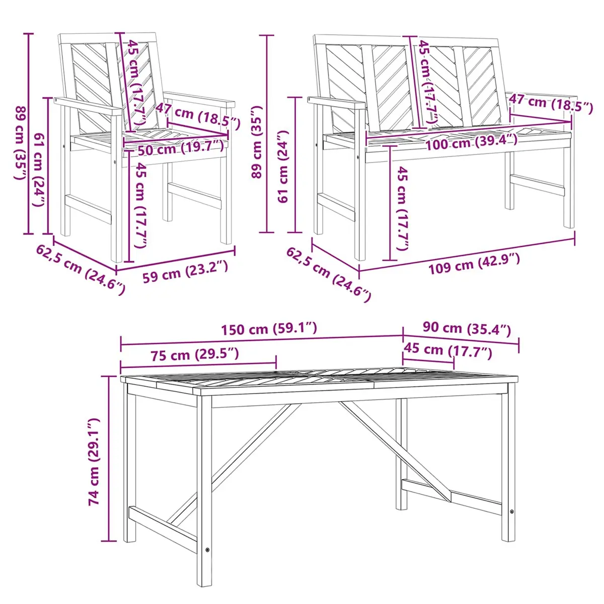 6-Piece Acacia Dining Set