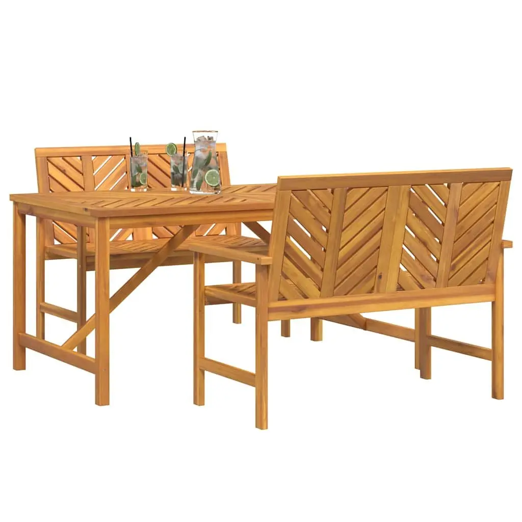 3-Piece Brown Dining Set for Outdoors