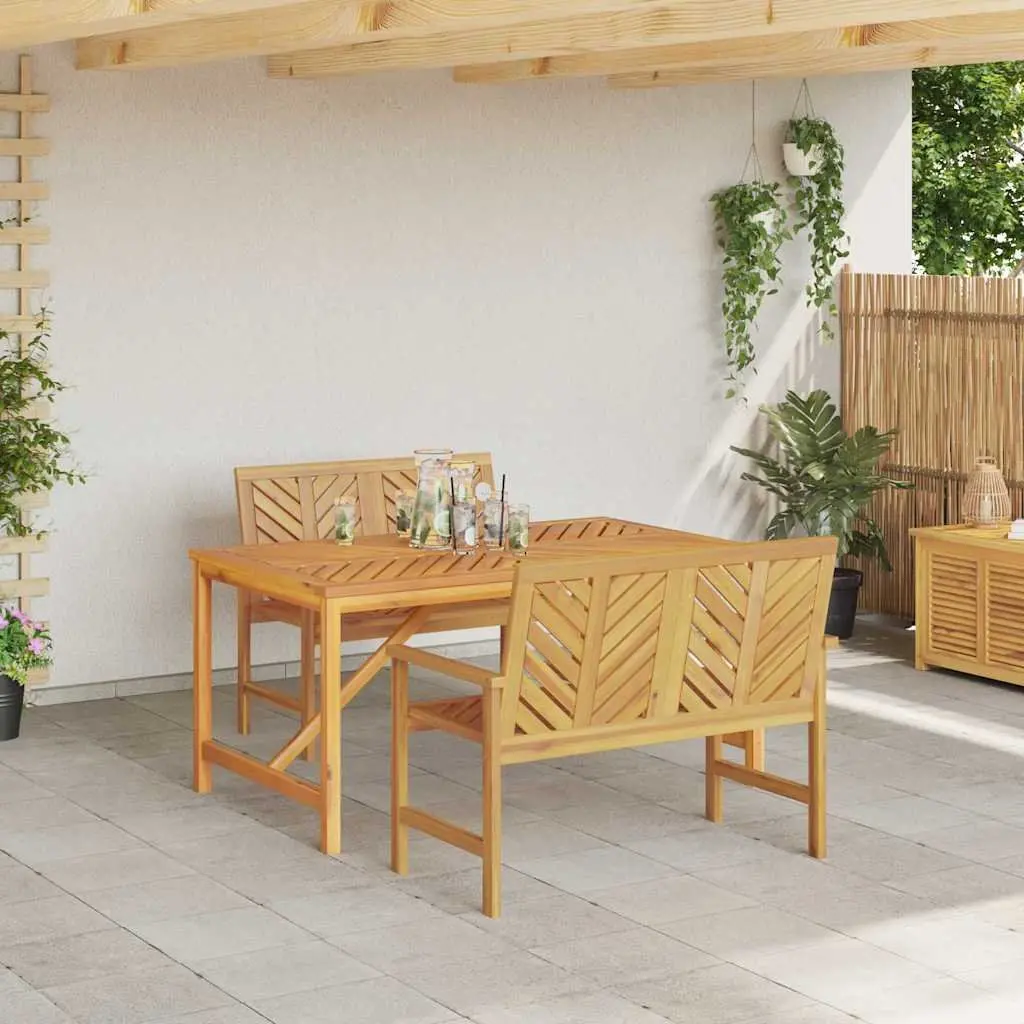 3-Piece Brown Dining Set for Outdoors