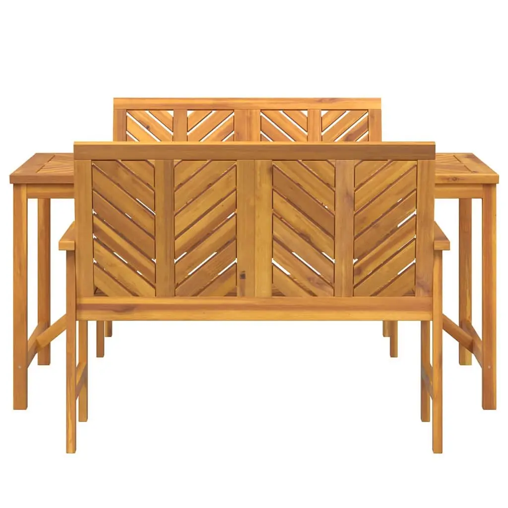 3-Piece Brown Dining Set for Outdoors