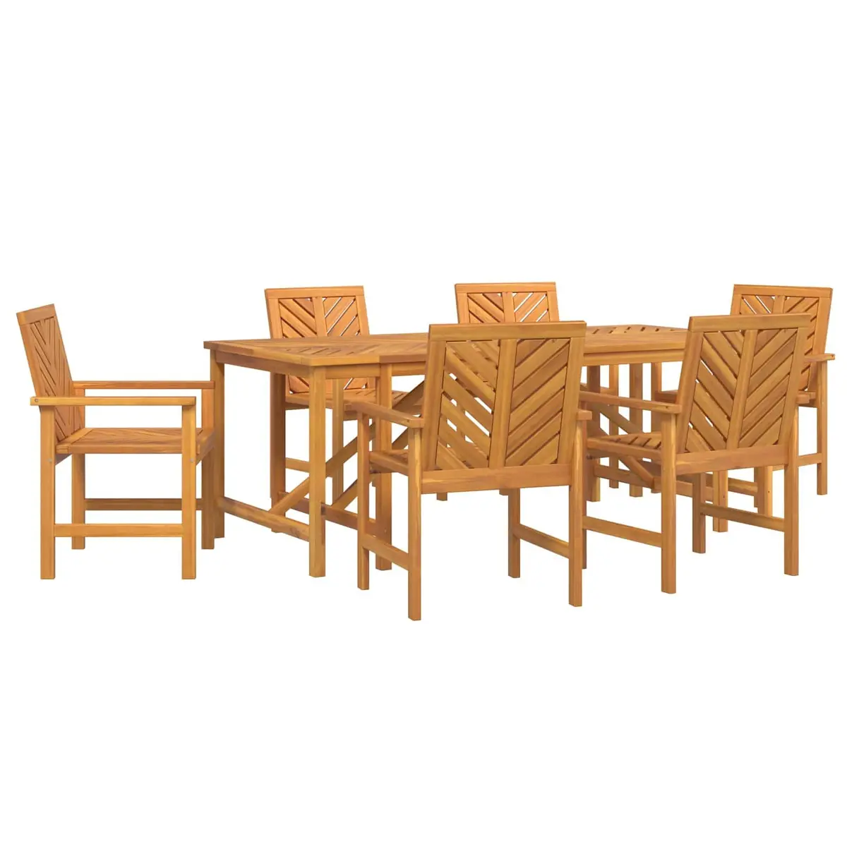 7 Piece Acacia Wood Dining Set for Outdoors