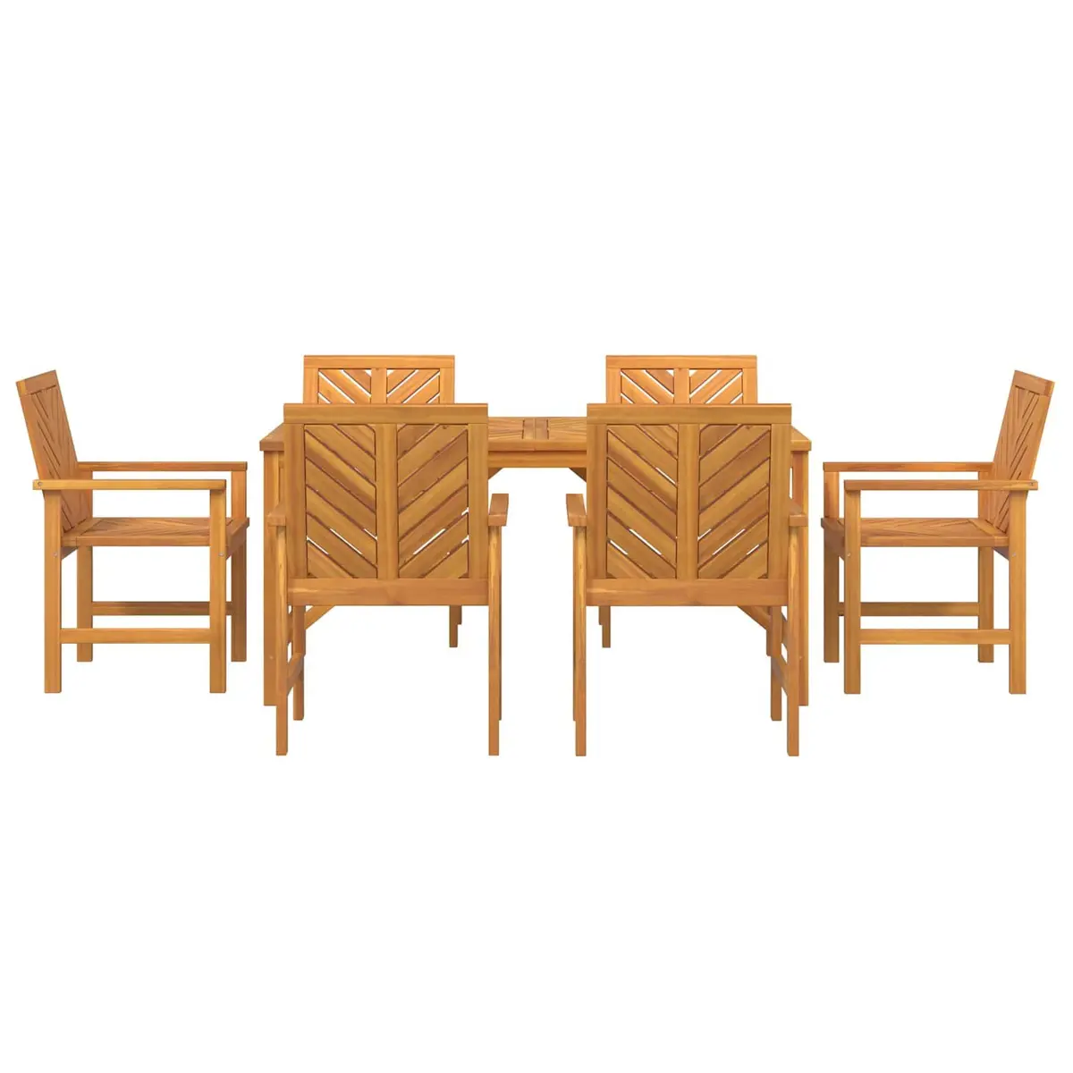 7 Piece Acacia Wood Dining Set for Outdoors