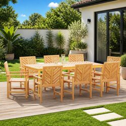 Compact 9-Piece Outdoor Dining Set for Entertaining