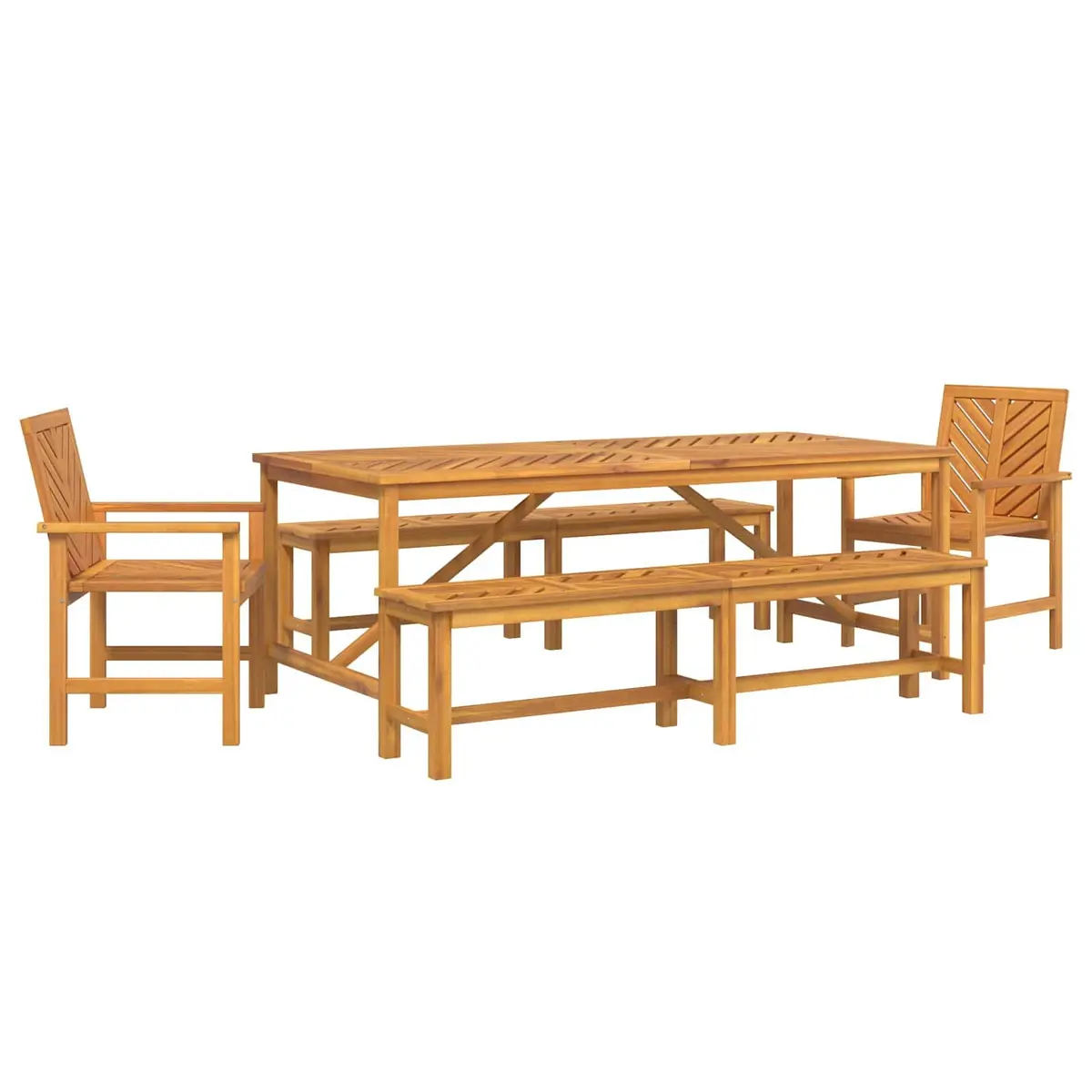5-Piece Outdoor Dining Set with Acacia Wood