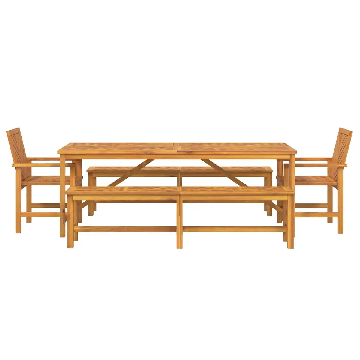 5-Piece Outdoor Dining Set with Acacia Wood
