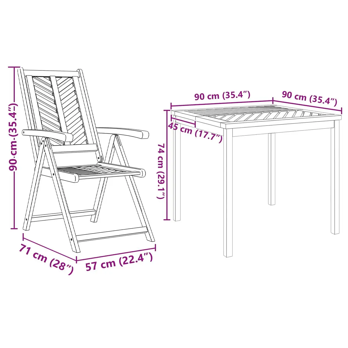 5-Piece Garden Dining Set for Al Fresco Dining