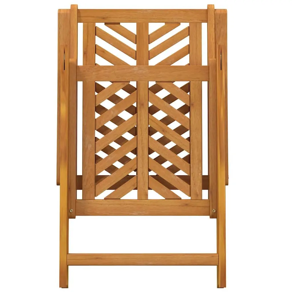 Garden Dining Set 5 Pieces Outdoor Furniture Brown Solid Acacia Wood Table