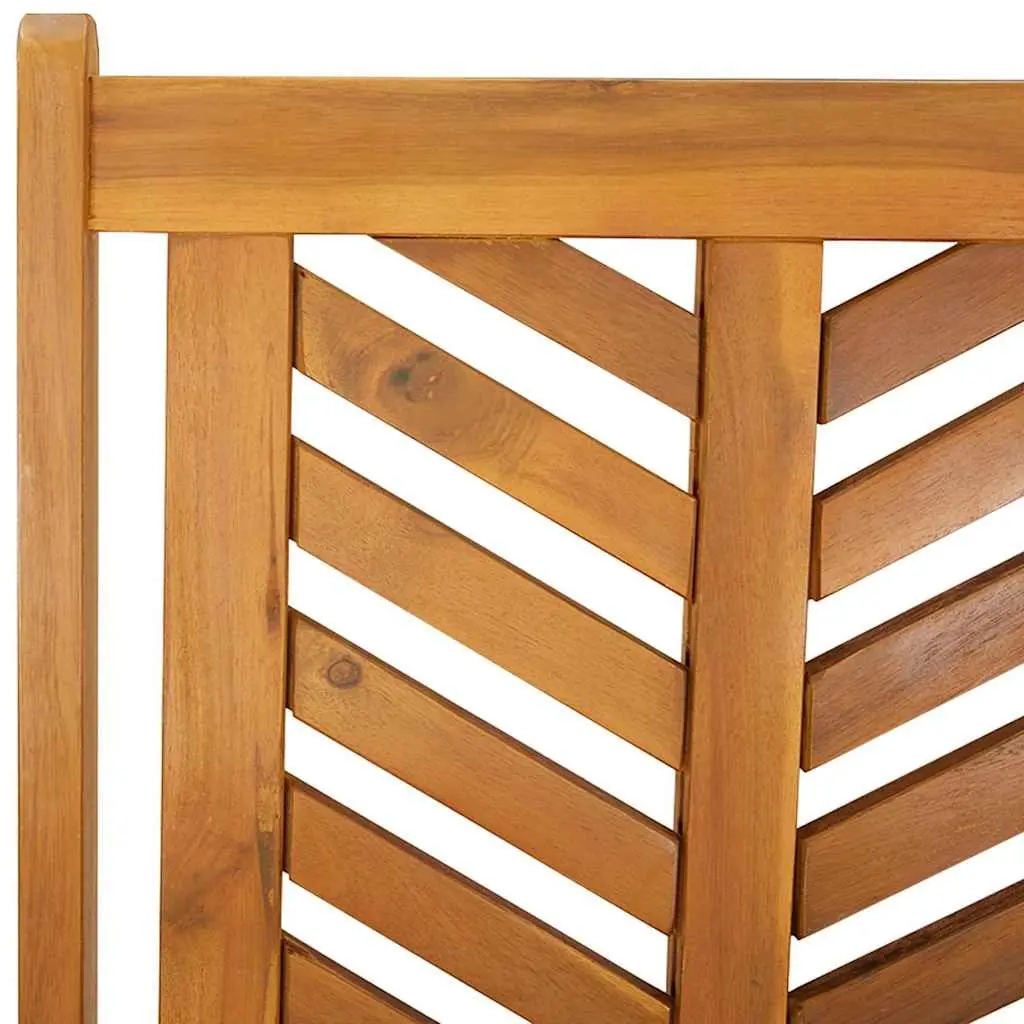 Garden Dining Set 5 Pieces Outdoor Furniture Brown Solid Acacia Wood Table