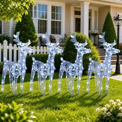 4pcs Cold White Christmas Reindeer Lights — Brighten Up!