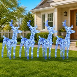 Compact Blue Reindeer Lights with LED Brilliance