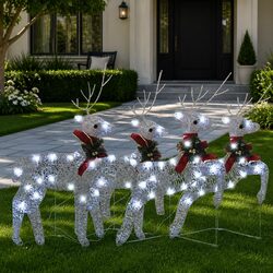 Compact and Effective Silver Christmas Reindeer Lights