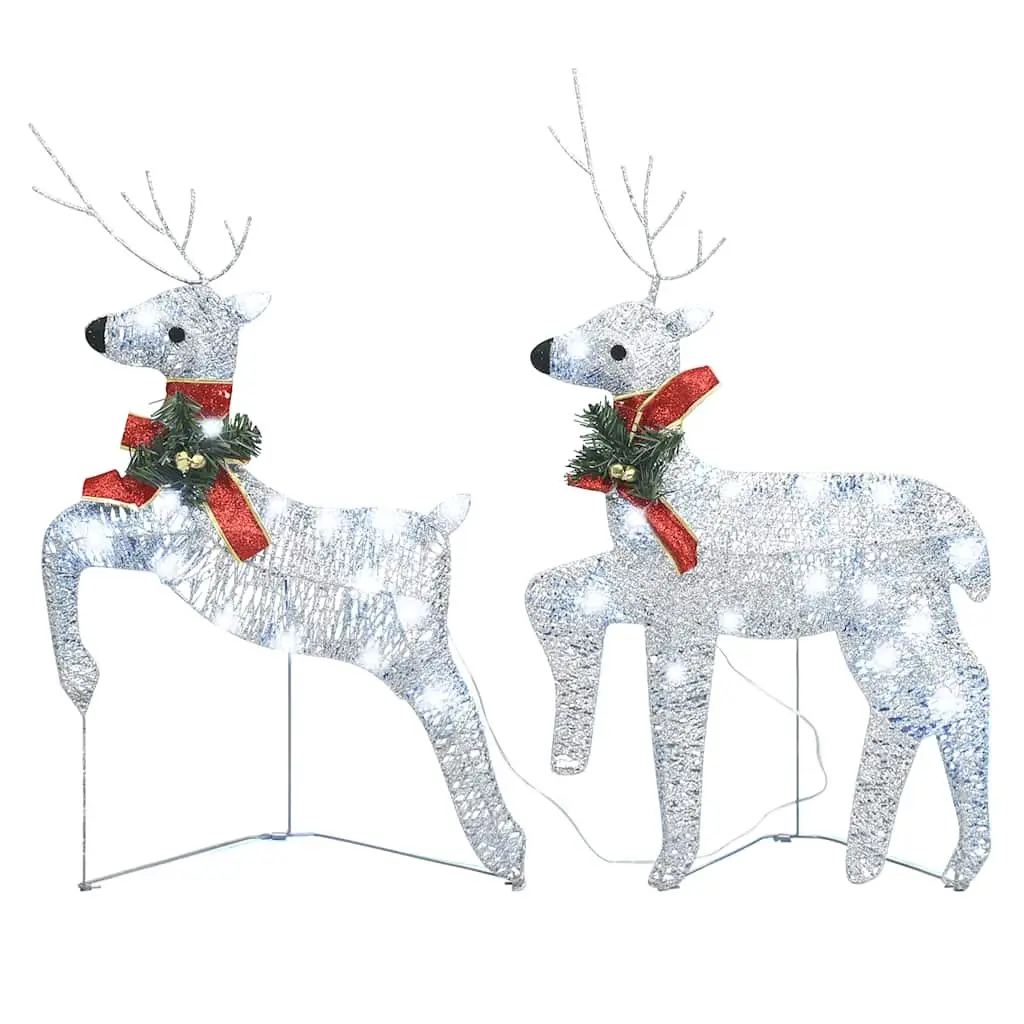 Christmas Reindeer Lights Silver 4 Piece 80 LED Indoor Outdoor Decoration