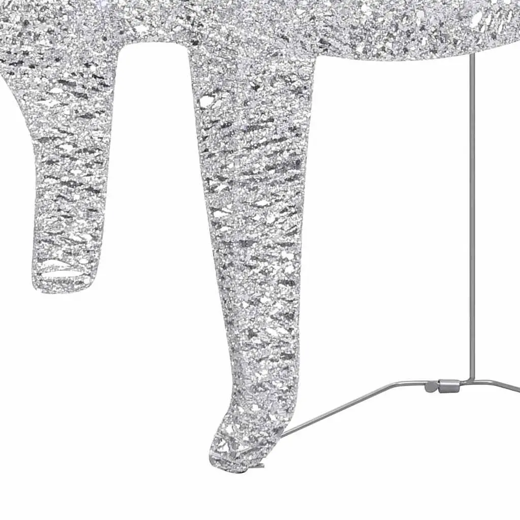 Christmas Reindeer Decorations Silver 6 Pieces 120 LED Lights Weather Resistant for Indoor and Outdoor Use