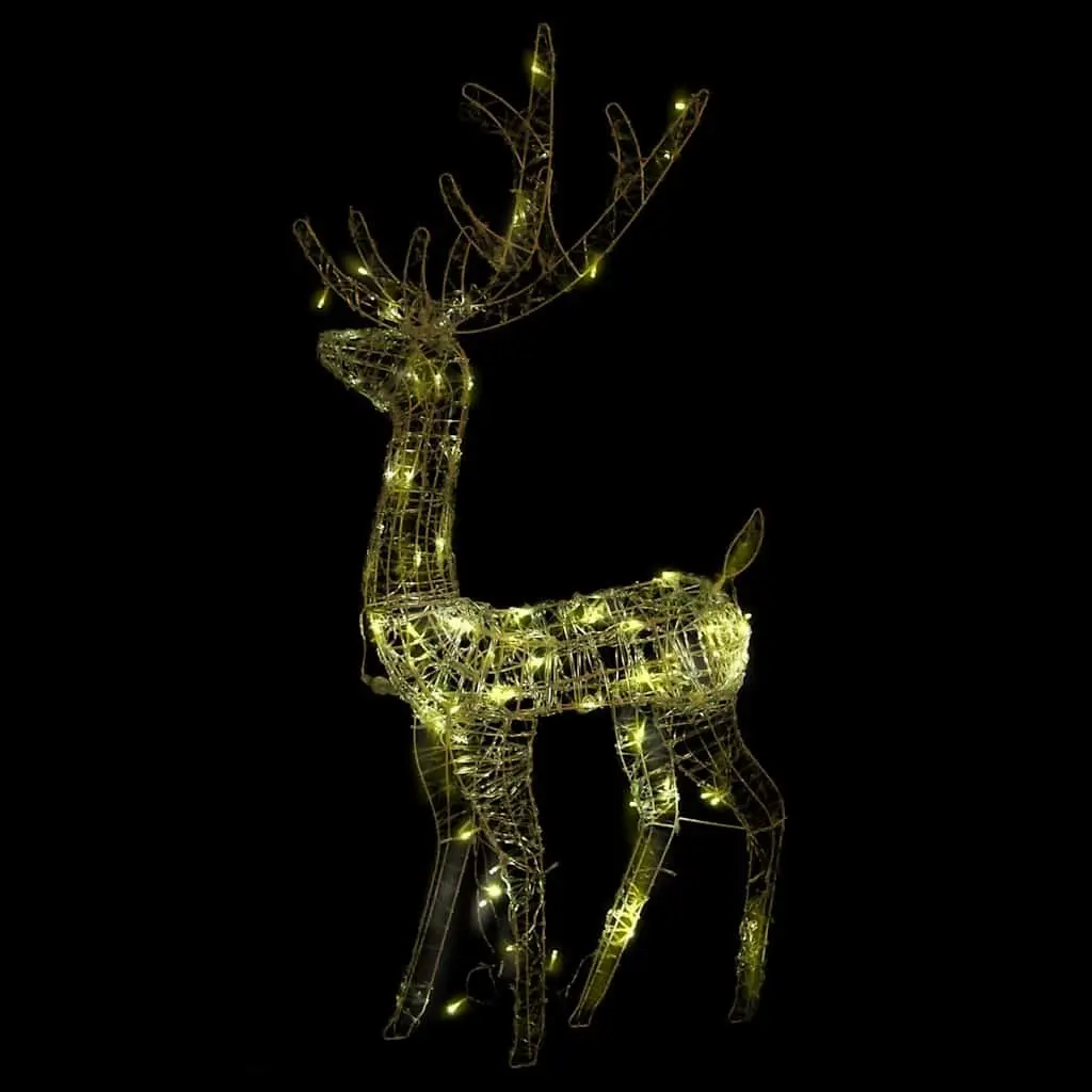 Acrylic Reindeer Christmas Decorations Warm White 128 cm Pre-lit with 140 LED Lights 2 Piece