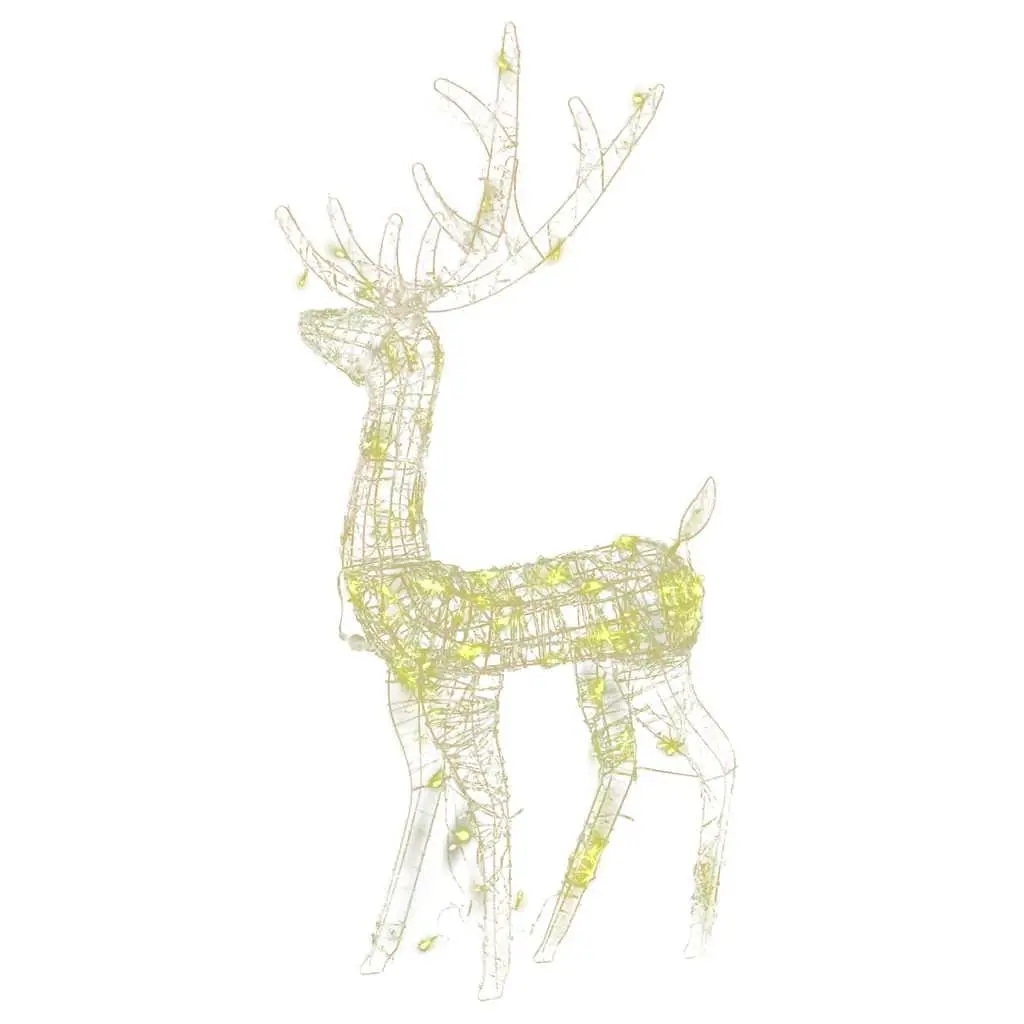 Acrylic Reindeer Christmas Decorations Warm White 128 cm Pre-lit with 140 LED Lights 2 Piece