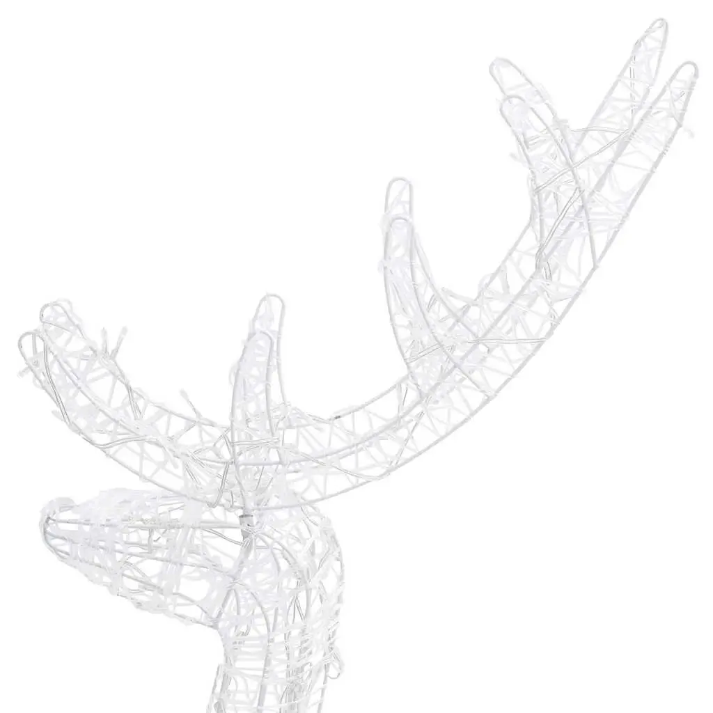 Acrylic Reindeer Christmas Decorations Warm White 128 cm Pre-lit with 140 LED Lights 2 Piece