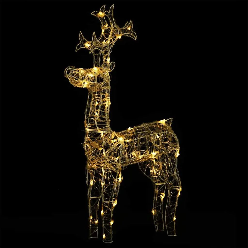Reindeer Christmas Decorations Warm White 3 Piece LED Acrylic Garden Outdoor Holiday Display