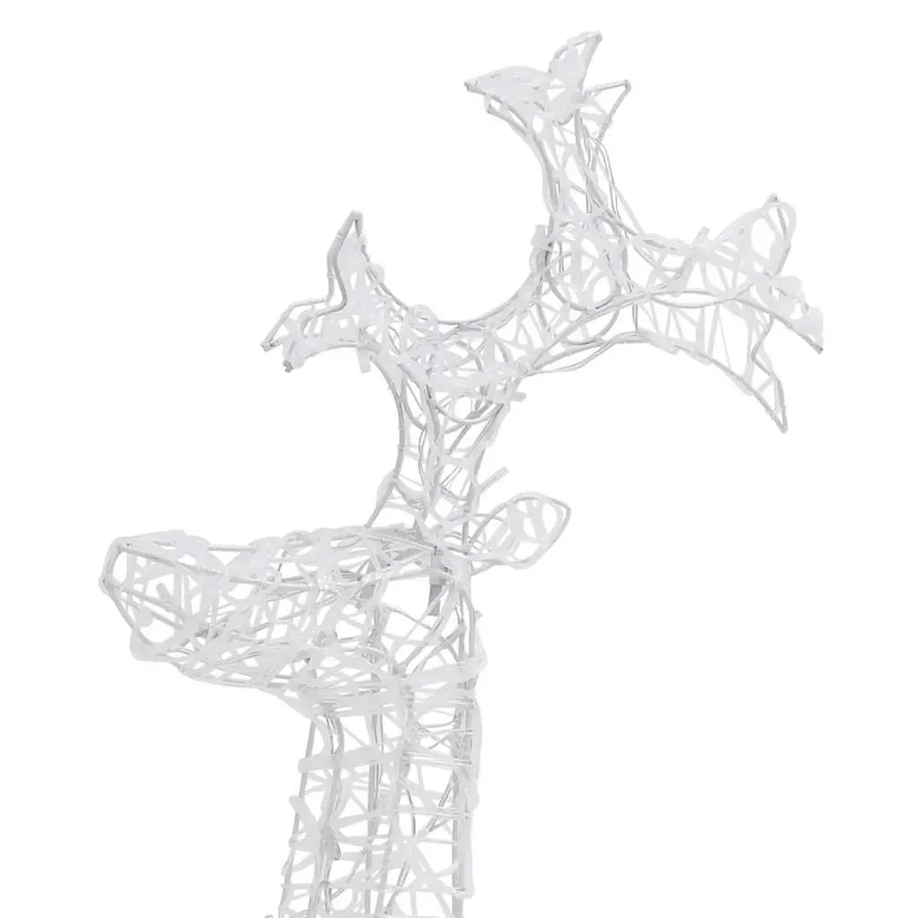 Reindeer Christmas Decorations Warm White 3 Piece LED Acrylic Garden Outdoor Holiday Display