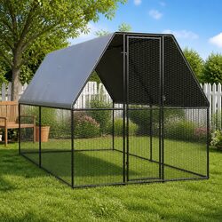 Outdoor Chicken Cage 2x4x2m Galvanised Steel Coop Run Hen House Small Animal