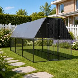Compact Chicken Cage 2x6x2m Made with Galvanised Steel