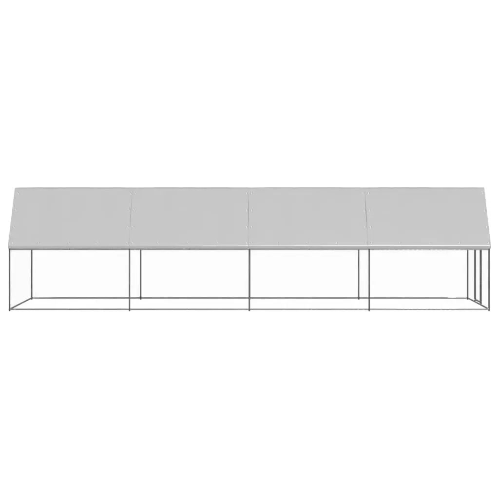 Outdoor Chicken Cage Silver 2x8x2 m Galvanised Steel Run Coop Hen House Pen