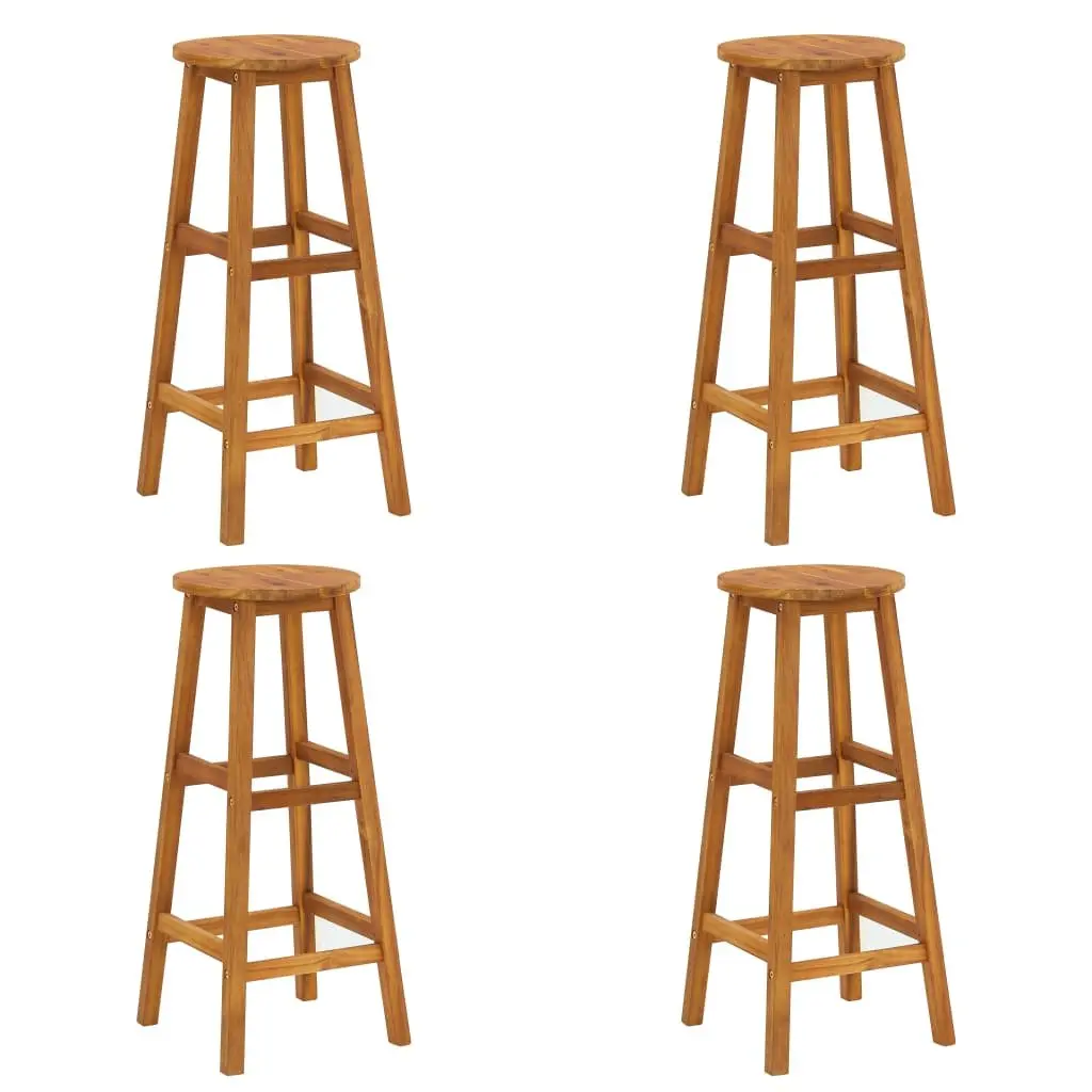 5 Piece Garden Bar Set Brown Solid Acacia Wood Outdoor Furniture