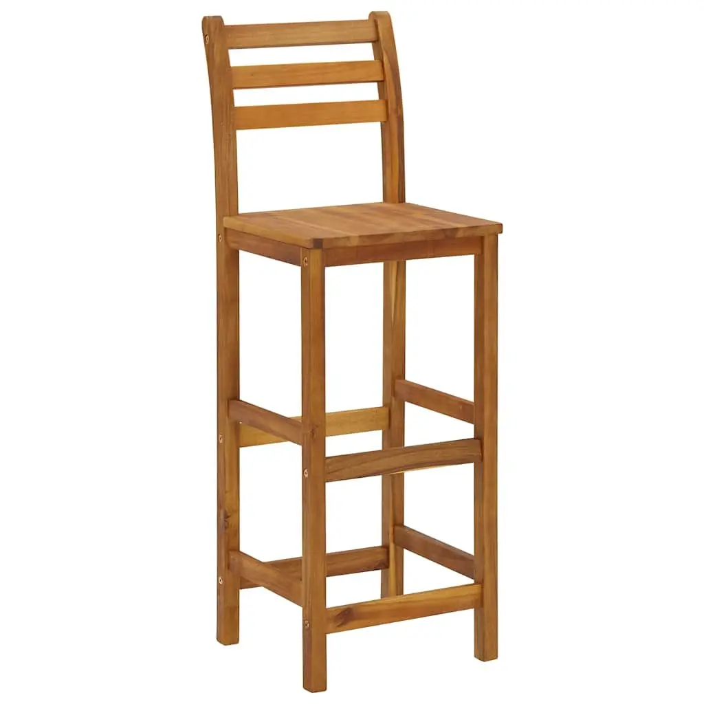 3 Piece Garden Bar Set Brown Solid Acacia Wood Outdoor Dining Furniture