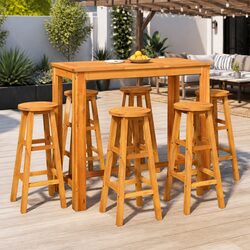 Compact 7 Piece Garden Bar Set for Any Space