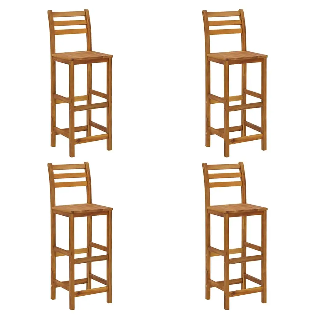 5 Piece Garden Bar Set Brown Solid Wood Acacia Outdoor Furniture Patio Dining