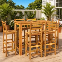 Comfortable 7 Piece Garden Bar Set for Your Enjoyment