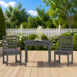 Grey Pine 3 Piece Bistro Set for Outdoor Use