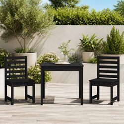 Compact and Sturdy 3 Piece Bistro Set in Black