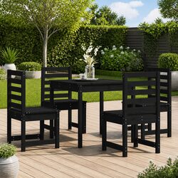 Compact and Durable Outdoor Dining Set in Black