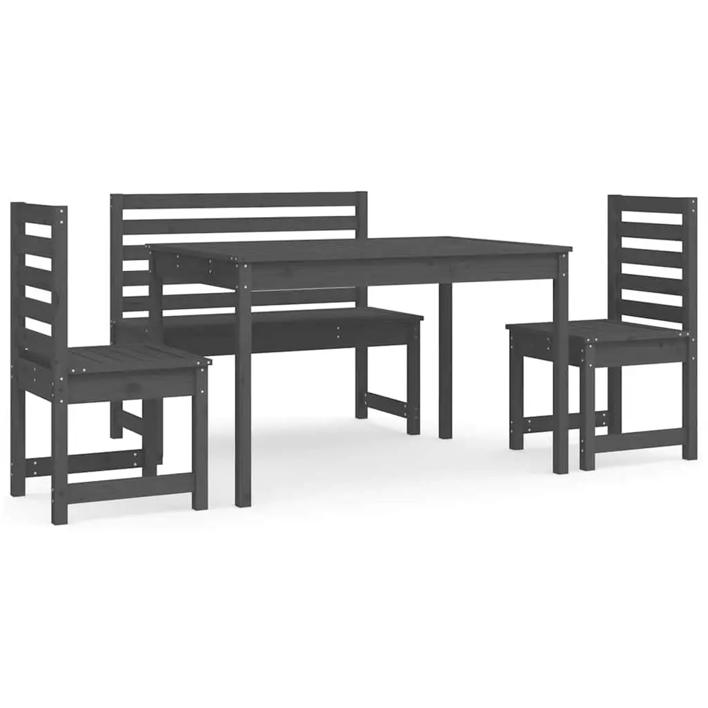 Garden Dining Set in Grey Wood