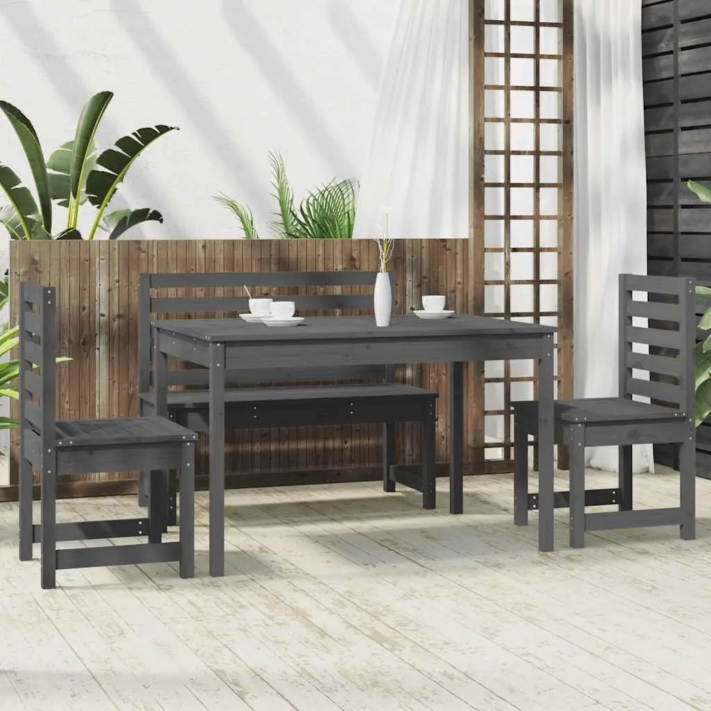 Garden Dining Set in Grey Wood
