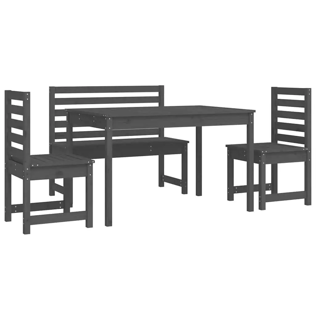 Garden Dining Set in Grey Wood