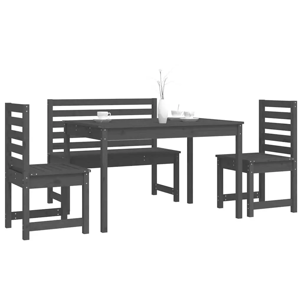 Garden Dining Set in Grey Wood