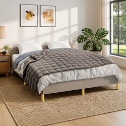Compact Grey Weighted Blanket 152x203 cm 7 kg Sleep Aid