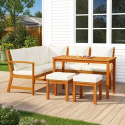 6-Piece Garden Dining Set with Cushions