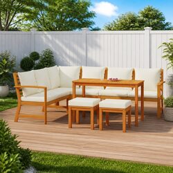 Stylish 7 Piece Acacia Outdoor Dining Set