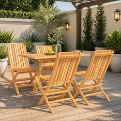 5 Piece Garden Dining Set for Outdoor Use